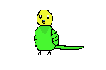 pixel adoptable of a green budgie with a yellow head